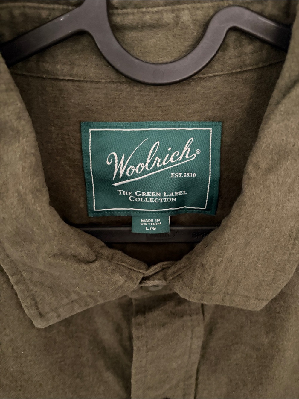 Woolrich Olive Green flannel Shirt - The Green Label